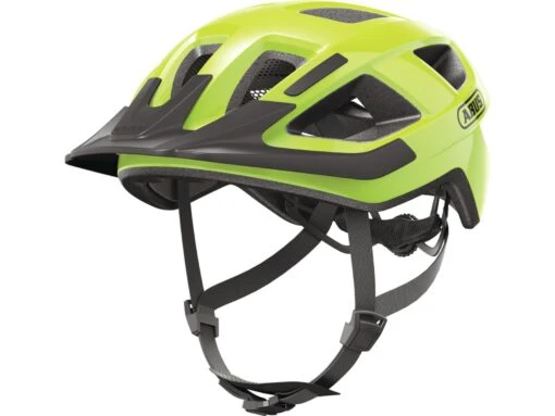 Abus Aduro 3.0 Signal Yellow Fahrrad Helm -Motorradzubehör Geschäft 02794 aduro 3 0 signal yellow quarter front 3 5847