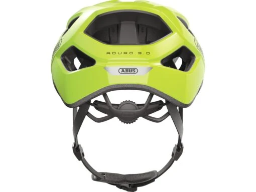 Abus Aduro 3.0 Signal Yellow Fahrrad Helm -Motorradzubehör Geschäft 02794 aduro 3 0 signal yellow rear 3 5845