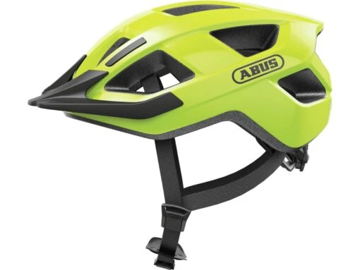 Abus Aduro 3.0 Signal Yellow Fahrrad Helm -Motorradzubehör Geschäft 02794 aduro 3 0 signal yellow side 3 5843