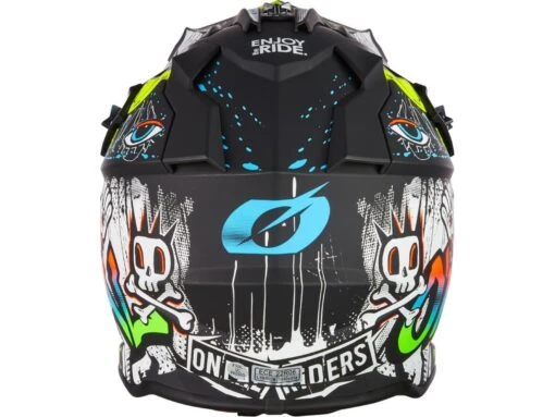 O´Neal 2SRS Rancid Motocross Helm -Motorradzubehör Geschäft 2024 oneal 2srs helmet rancid v 24 black white back 5583