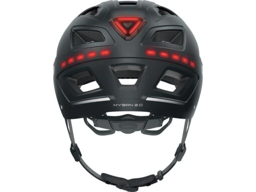 Abus HYBAN 2.0 LED Fahrradhelm -Motorradzubehör Geschäft 4003318614583 hyban 2 0 led signal black rear cmyk 3 4452