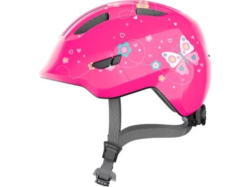Abus Smiley 3.0 Fahrrad-Kinderhelm, Pink Butterfly -Motorradzubehör Geschäft 672583 smiley 3 0 pink butterfly side cmyk 2315