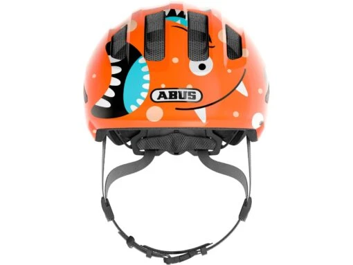 Abus Smiley 3.0 Fahrrad-Kinderhelm, Orange Monster -Motorradzubehör Geschäft 672668 smiley 3 0 orange monster front cmyk 2324