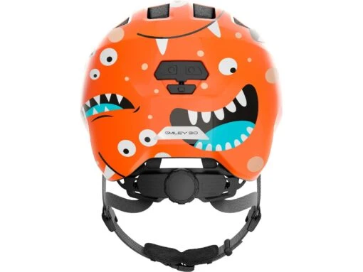 Abus Smiley 3.0 Fahrrad-Kinderhelm, Orange Monster -Motorradzubehör Geschäft 672668 smiley 3 0 orange monster rear cmyk 2325