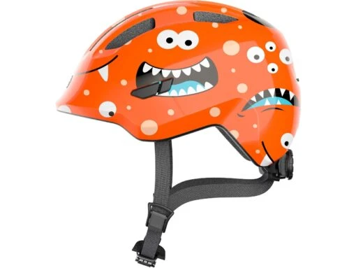 Abus Smiley 3.0 Fahrrad-Kinderhelm, Orange Monster -Motorradzubehör Geschäft 672668 smiley 3 0 orange monster side cmyk 2322