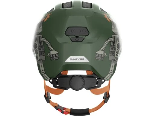 Abus Smiley 3.0 Fahrrad-Kinderhelm, Green Robo -Motorradzubehör Geschäft 672682 smiley 3 0 green robo rear cmyk 3 5158