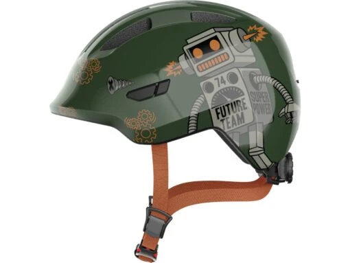 Abus Smiley 3.0 Fahrrad-Kinderhelm, Green Robo -Motorradzubehör Geschäft 672682 smiley 3 0 green robo side cmyk 3 5156