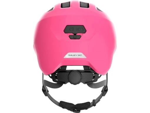 Abus Smiley 3.0 Fahrrad-Kinderhelm, Shiny Pink -Motorradzubehör Geschäft 672729 smiley 3 0 shiny pink rear cmyk 2330