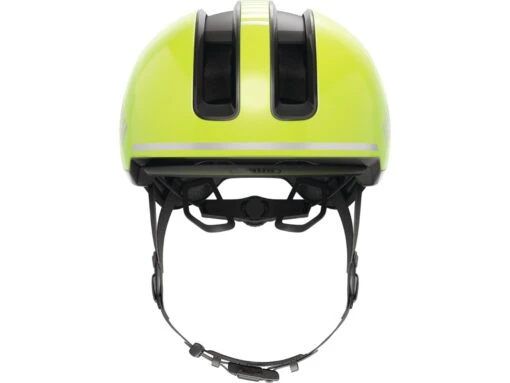 Abus HUD-Y Fahrradhelm Signal Yellow -Motorradzubehör Geschäft 91983 hud y signal yellow front cmyk 3 5180
