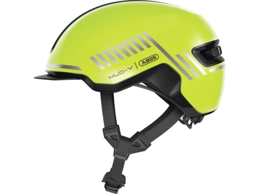 Abus HUD-Y Fahrradhelm Signal Yellow -Motorradzubehör Geschäft 91983 hud y signal yellow side cmyk 3 5177