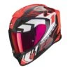 Scorpion Exo-R1 Evo Carbon Air Supra Motorradhelm , Carbon-weiss-rot