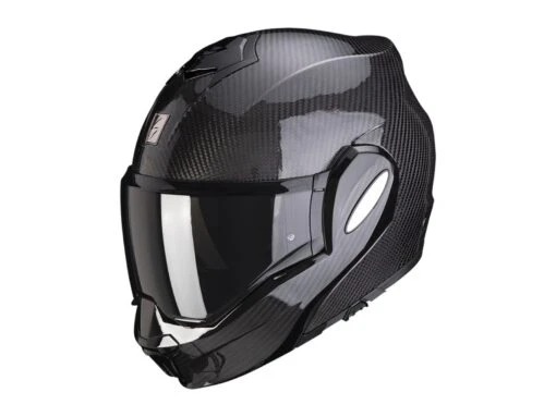 Scorpion Exo-Tech Evo Carbon Klapphelm, Solid -Motorradzubehör Geschäft a scorpionexotechcarb solid bla getstung 3194