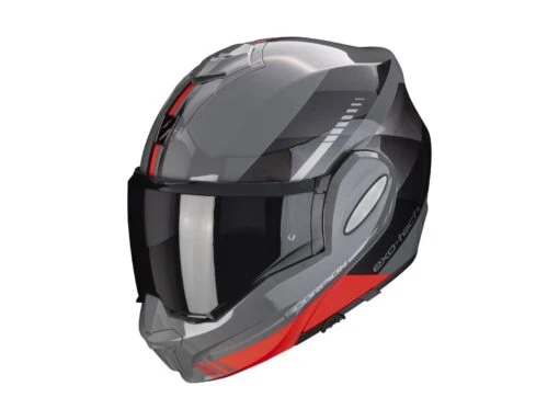 Scorpion Exo-Tech Evo Genre Klapphelm, Grau-schwarz-rot -Motorradzubehör Geschäft a scorpionexotechevo genre greblared getstung 1920x1920 3190