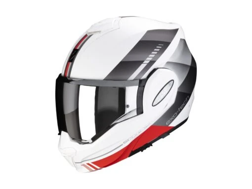 Scorpion Exo-Tech Evo Genre Klapphelm, Matt Weiss-silber-rot -Motorradzubehör Geschäft a scorpionexotechevo genre matwhisilred getstung 1920x1920 3191