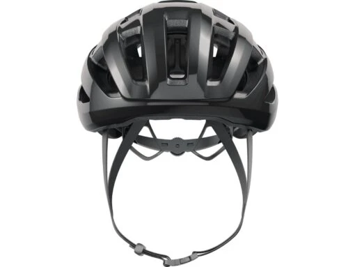 Abus PowerDome Fahrrad Helm, Shiny Black -Motorradzubehör Geschäft abus powerdome shiny black front 3999