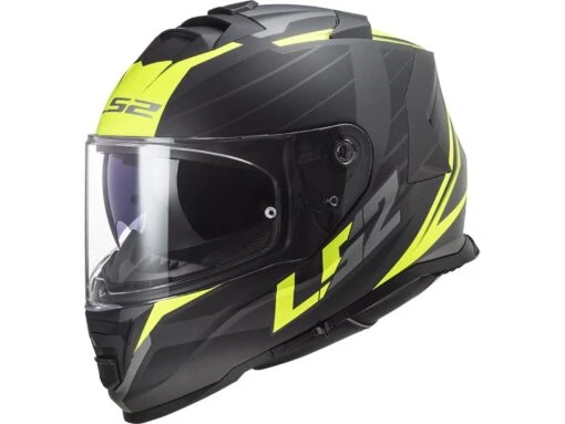 LS2 FF800 Storm II Nerve Motorradhelm -Motorradzubehör Geschäft ff800 storm nerve matt black h v yellow 108002060 4667