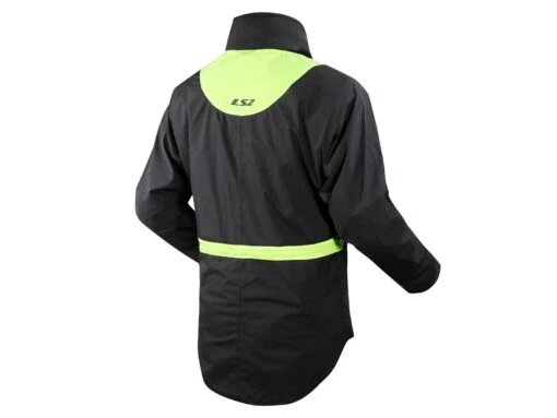 LS2 X-Rain Regenjacke -Motorradzubehör Geschäft ls2 x rain jacket black hi vi yellow back 4959