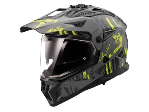 LS2 MX702 Pioneer II Crazy Adventure Motorrdhelm -Motorradzubehör Geschäft pioneer ii crazy matt black grey h v yellow 467022354 4685