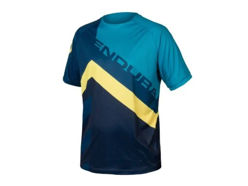 Endura Single Track Print Fahrrad Shirt, Blau -Motorradzubehör Geschäft r e3231bb y1 5335