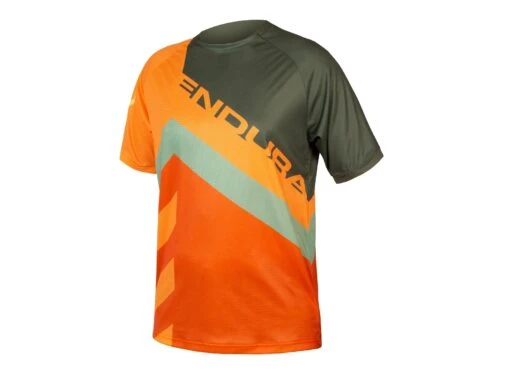 Endura Single Track Print Fahrrad Shirt, Olivgrün -Motorradzubehör Geschäft r e3231go y1 5337