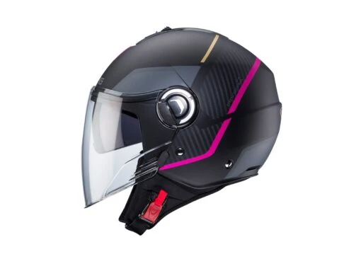 Caberg Riviera V4 X Geo Motorradhelm -Motorradzubehör Geschäft riviera v4 x geo matt black fuchsia anthracite profile 3658