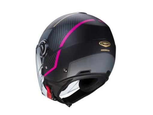 Caberg Riviera V4 X Geo Motorradhelm -Motorradzubehör Geschäft riviera v4 x geo matt black fuchsia anthracite rear 3659
