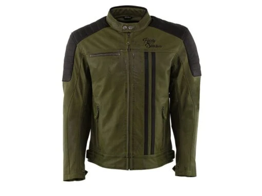 Rusty Stiches Cooper Lederjacke -Motorradzubehör Geschäft rusty stitches jacket cooper green black 54 xl 47782005 en g 3233
